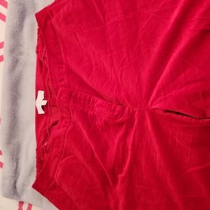 Red velvet pants